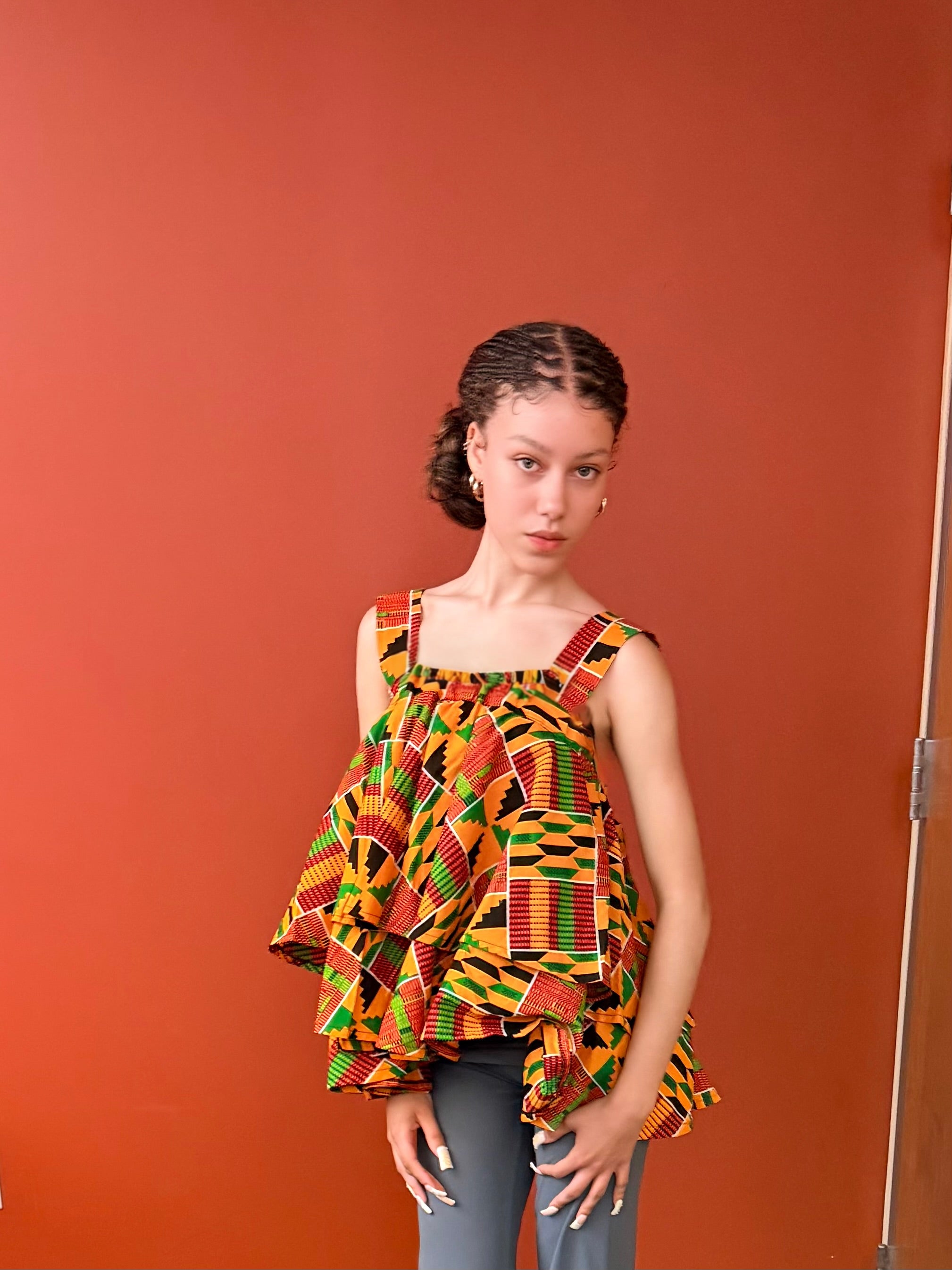 Kente  spaghetti top