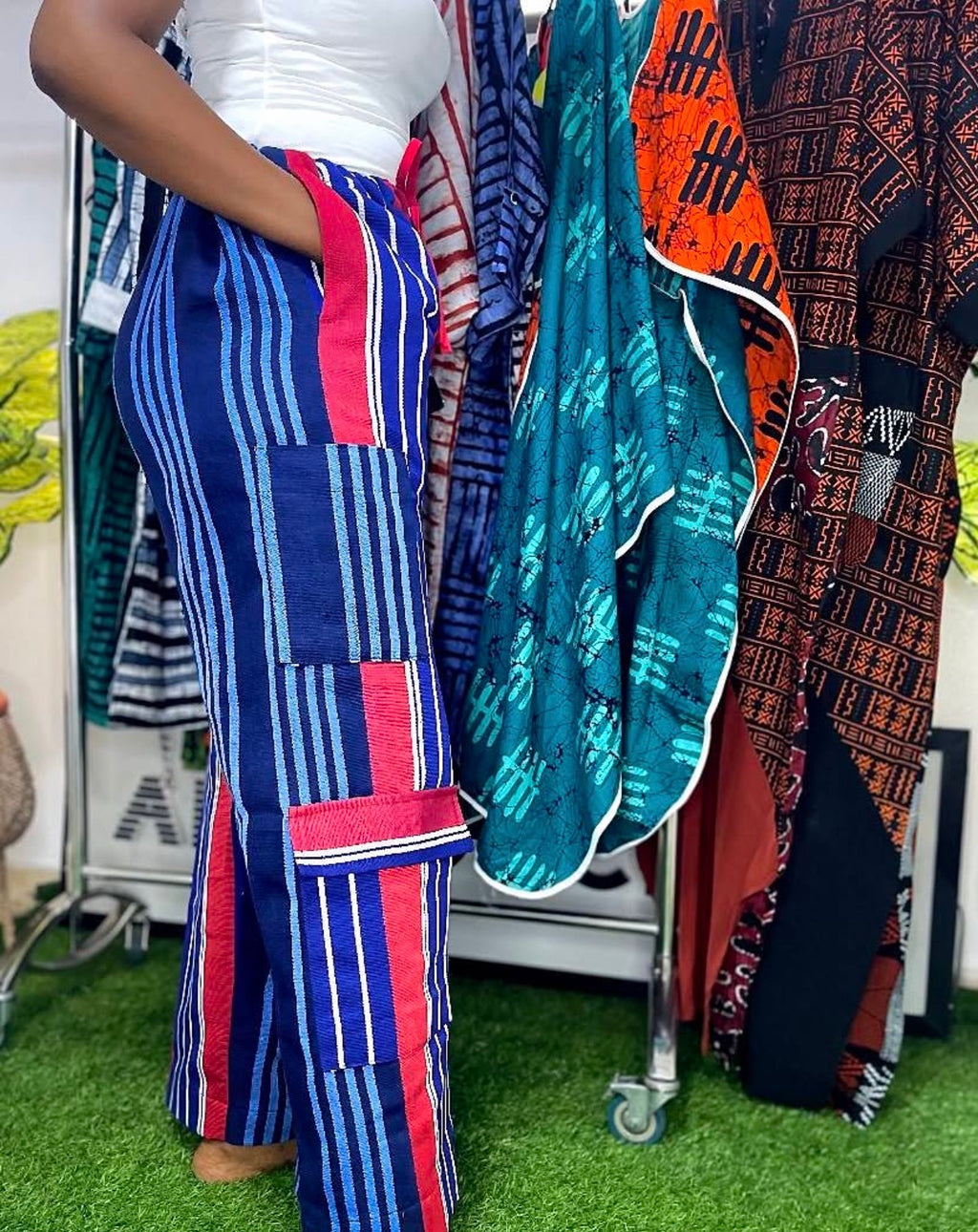 Aso oke pant- Stripe