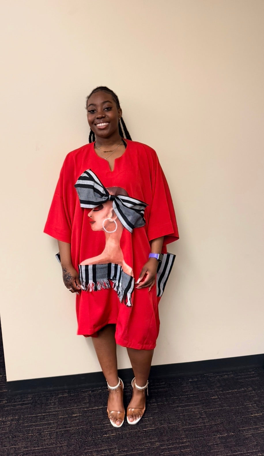 Red- Hand Painted
 Dress