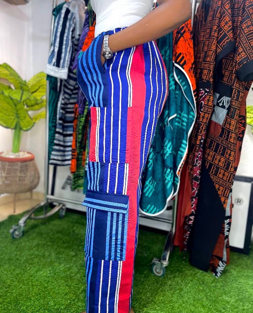Aso oke pant- Stripe